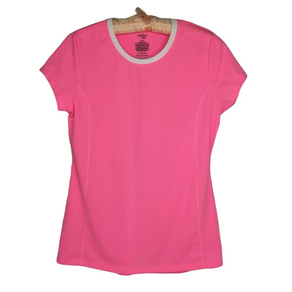 Danskin NOW Women Workout Shirt Top Size M Pink Short Sleeve Sport Active Gym - Picture 1 of 5